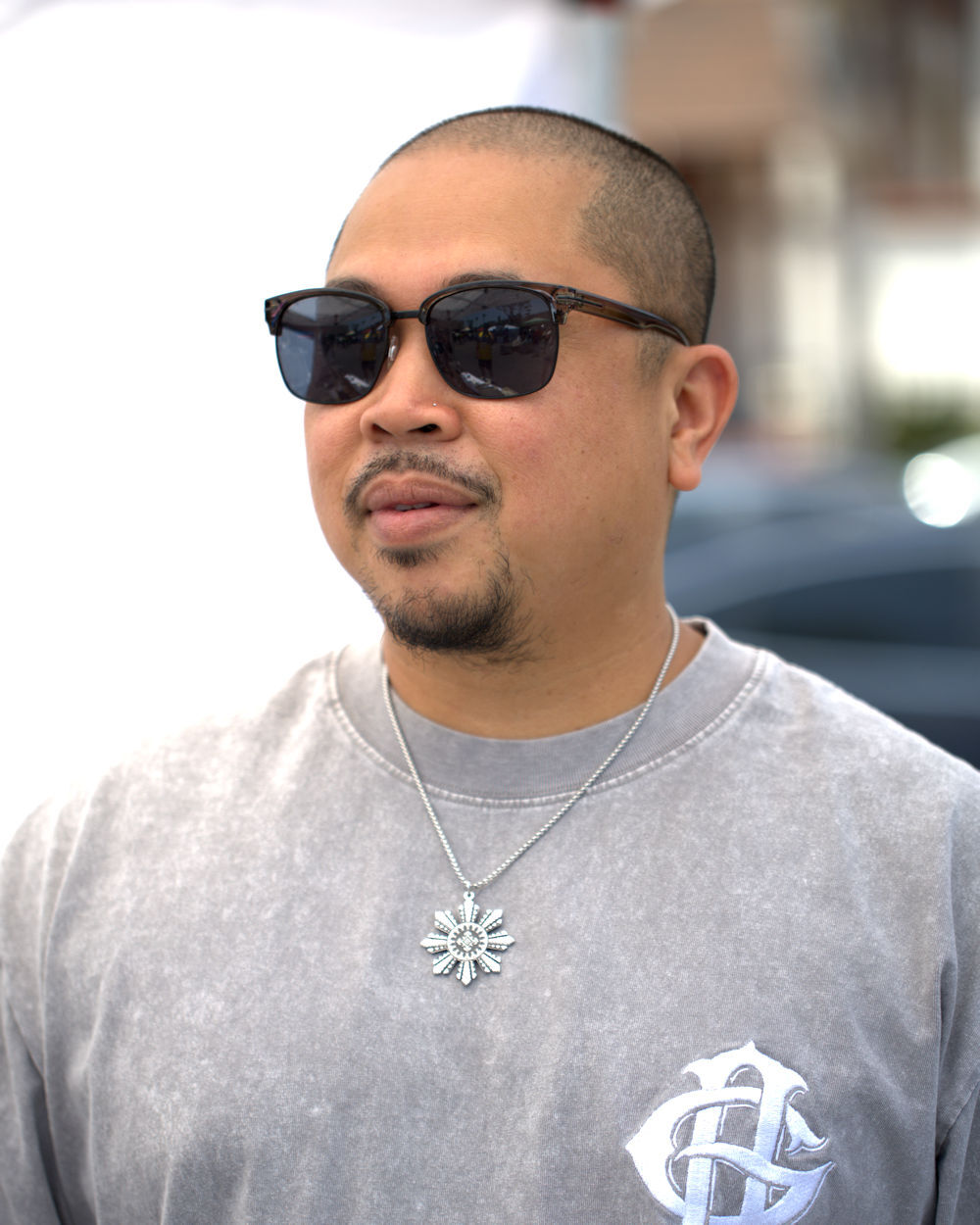 Fadz on Sight rocking the black Lakas Tribal Necklace from National City Flea