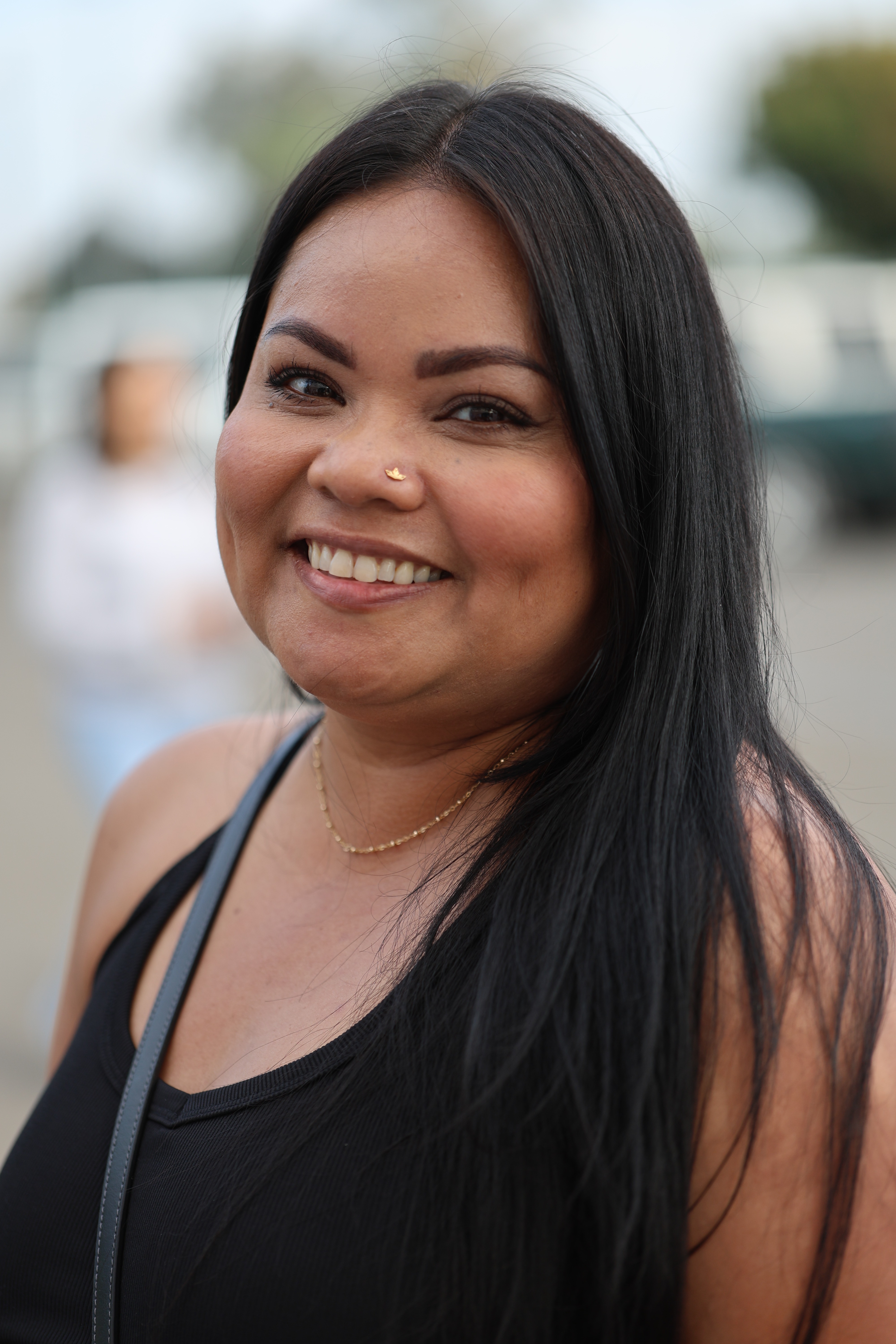Woman wearing gold Mayari Nose Stud at Philippine Weekend at Delano