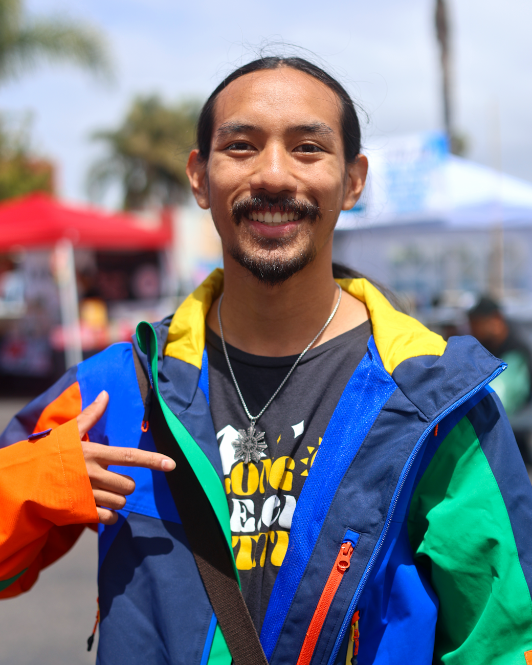 Matt wearing the black Lakas Tribal Necklace purchased at the Long Beach Filipino Festival